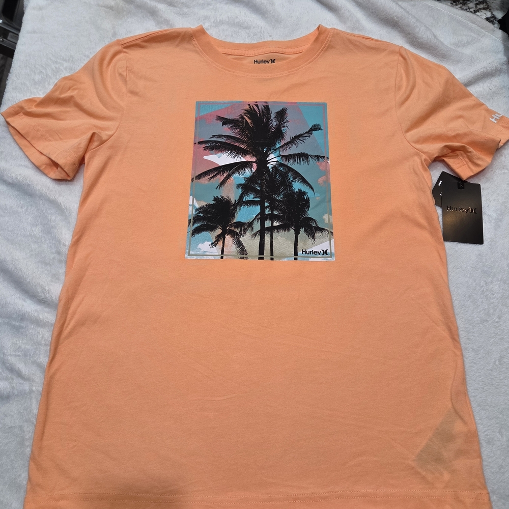 Hurley Orange Graphic T-Shirt for Men